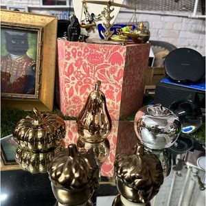 Fall collection  shiny pear 🍐 pumpkin 🎃 🍏 apple Salt/pepper acorn shakers